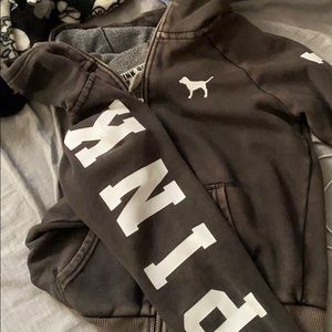 distressed black PINK hoodie